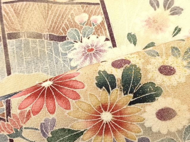 平和屋着物■訪問着　御所車花松文　暈し染め　金銀彩　正絹　逸品　CABJ7189oy
