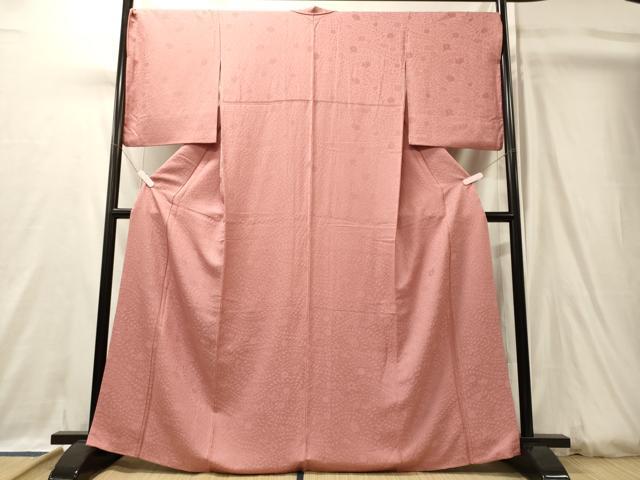平和屋着物■上質な色無地　辻が花地紋　薄紅色　正絹　逸品　CABJ7190oy
