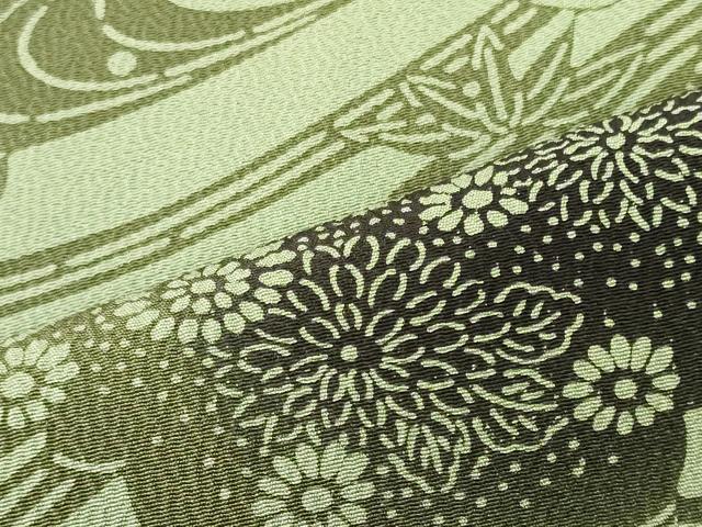 平和屋着物■上質な小紋　型染め　雲取り流水花文　暈し染め　正絹　逸品　未使用　CABJ7193oy