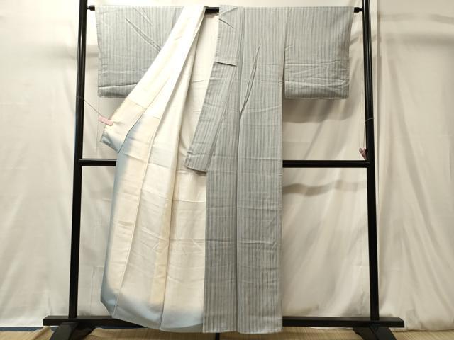 平和屋着物■上質な小紋　よろけ縞　正絹　逸品　未使用　CABJ7198oy
