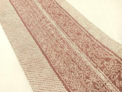 平和屋着物●九寸名古屋帯　総絞り　花間道　正絹　逸品　CABJ7204vp