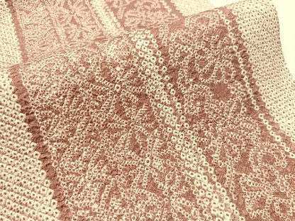 平和屋着物●九寸名古屋帯　総絞り　花間道　正絹　逸品　CABJ7204vp