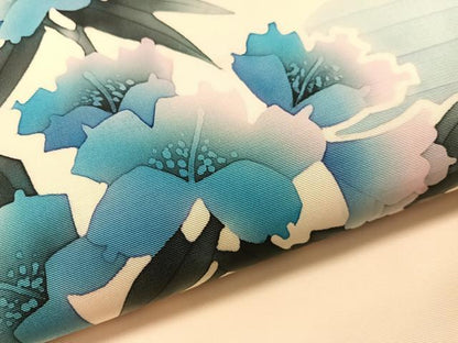 平和屋着物●塩瀬　九寸開き名古屋帯　作家物　ろうけつ染め　草花文　正絹　逸品　CABJ7205vp