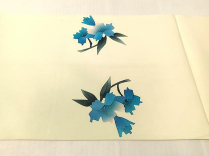 平和屋着物●塩瀬　九寸開き名古屋帯　作家物　ろうけつ染め　草花文　正絹　逸品　CABJ7205vp