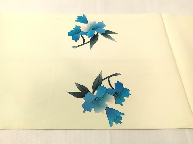 平和屋着物●塩瀬　九寸開き名古屋帯　作家物　ろうけつ染め　草花文　正絹　逸品　CABJ7205vp
