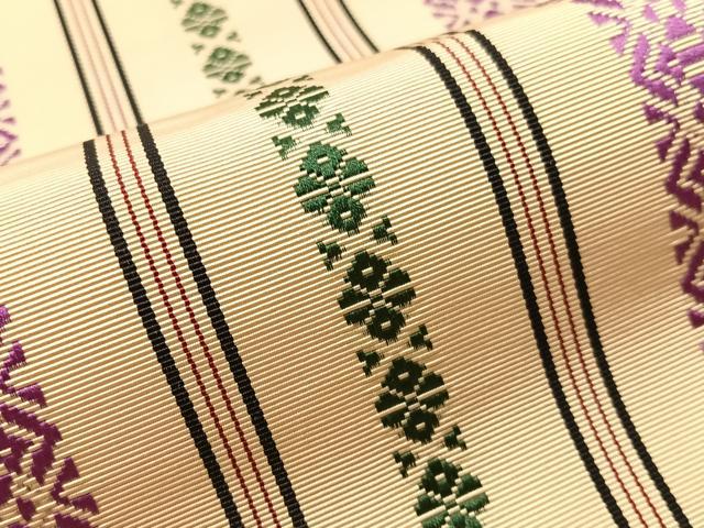 平和屋着物●本場筑前博多織　八寸名古屋帯　献上　正絹　逸品　CABJ7213vp