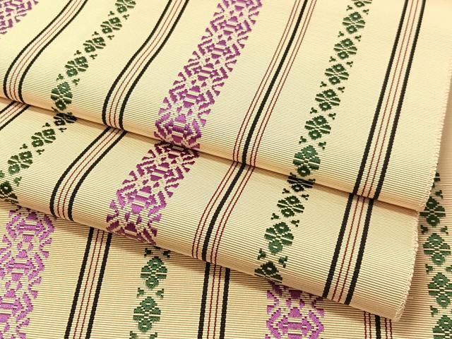 平和屋着物●本場筑前博多織　八寸名古屋帯　献上　正絹　逸品　CABJ7213vp