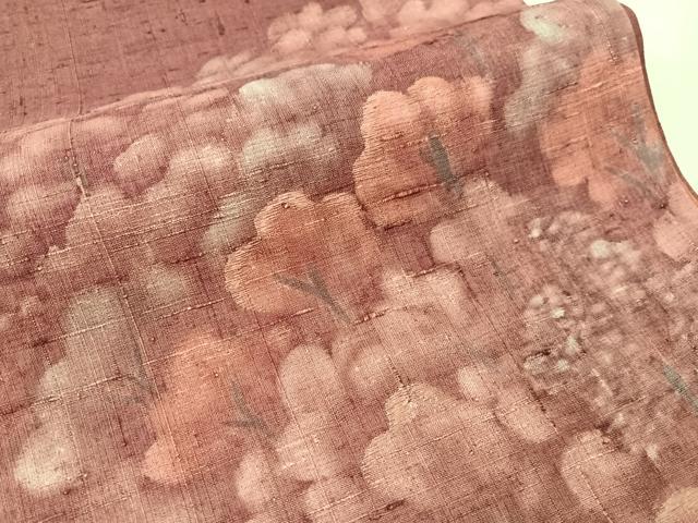 平和屋着物●太鼓柄袋帯　刺繍　生紬　樹林文　正絹　逸品　CABJ7216vp