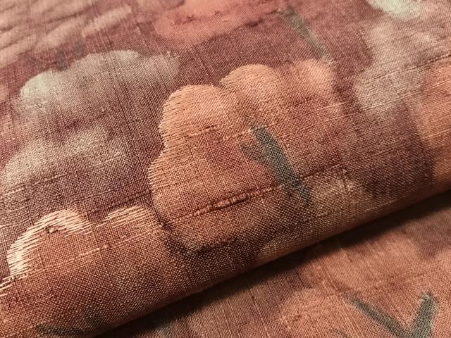 平和屋着物●太鼓柄袋帯　刺繍　生紬　樹林文　正絹　逸品　CABJ7216vp