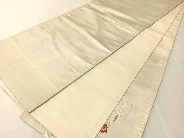 平和屋着物●太鼓柄袋帯　唐織　伊藤若冲　群鶏図　金糸　正絹　逸品　CABJ7217vp