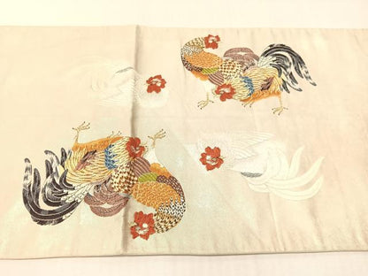 平和屋着物●太鼓柄袋帯　唐織　伊藤若冲　群鶏図　金糸　正絹　逸品　CABJ7217vp