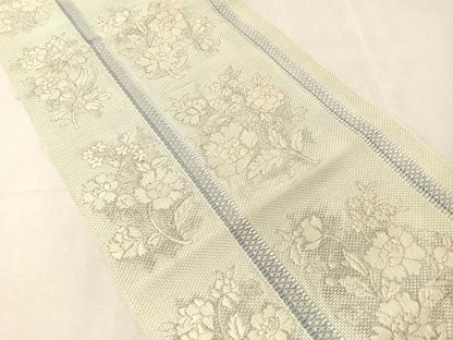 平和屋着物●本場筑前博多織　八寸名古屋帯　草花間道　正絹　逸品　CABJ7235vp