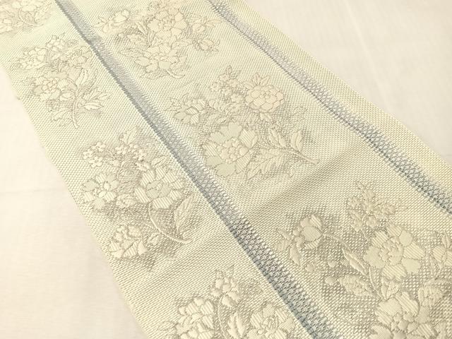 平和屋着物●本場筑前博多織　八寸名古屋帯　草花間道　正絹　逸品　CABJ7235vp