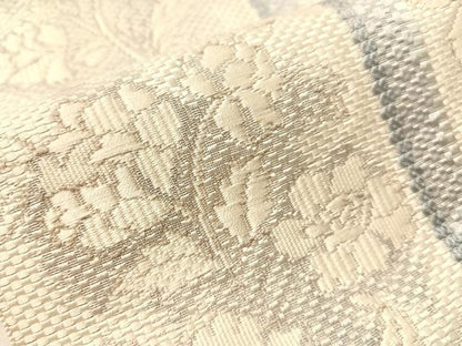 平和屋着物●本場筑前博多織　八寸名古屋帯　草花間道　正絹　逸品　CABJ7235vp