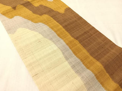 平和屋着物●九寸開き名古屋帯　生紬　道長文様　正絹　逸品　CABJ7237vp
