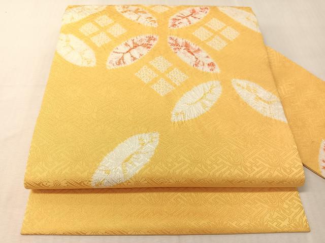 平和屋着物●九寸名古屋帯　総絞り　七宝文様　正絹　逸品　CABJ7240vp