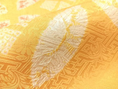 平和屋着物●九寸名古屋帯　総絞り　七宝文様　正絹　逸品　CABJ7240vp