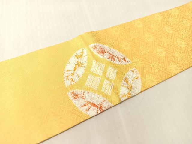 平和屋着物●九寸名古屋帯　総絞り　七宝文様　正絹　逸品　CABJ7240vp