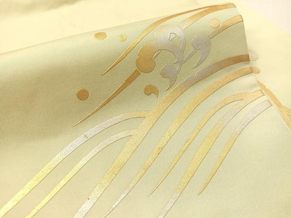 平和屋着物●金彩友禅作家　金彩の魔術師　堀省平　金煌織　九寸名古屋帯　立波文　正絹　逸品　CABJ7242vp