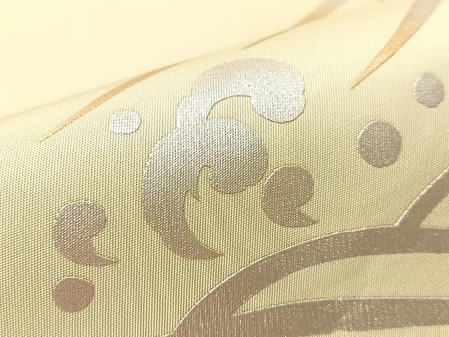 平和屋着物●金彩友禅作家　金彩の魔術師　堀省平　金煌織　九寸名古屋帯　立波文　正絹　逸品　CABJ7242vp