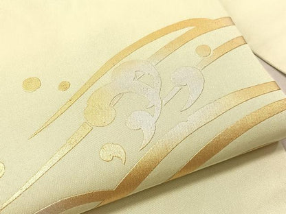 平和屋着物●金彩友禅作家　金彩の魔術師　堀省平　金煌織　九寸名古屋帯　立波文　正絹　逸品　CABJ7242vp