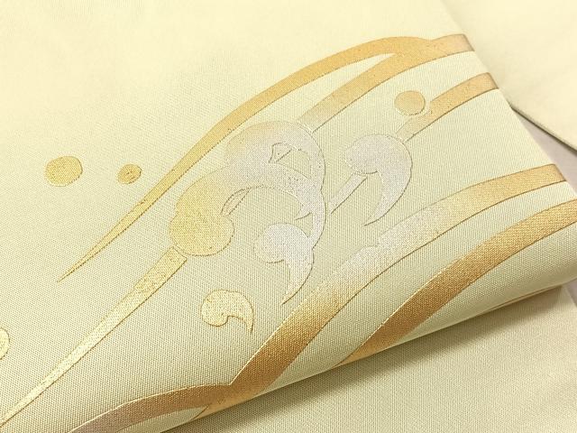 平和屋着物●金彩友禅作家　金彩の魔術師　堀省平　金煌織　九寸名古屋帯　立波文　正絹　逸品　CABJ7242vp