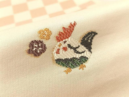 平和屋着物●九寸名古屋帯　市松玩具文　金糸　正絹　逸品　CABJ7244vp
