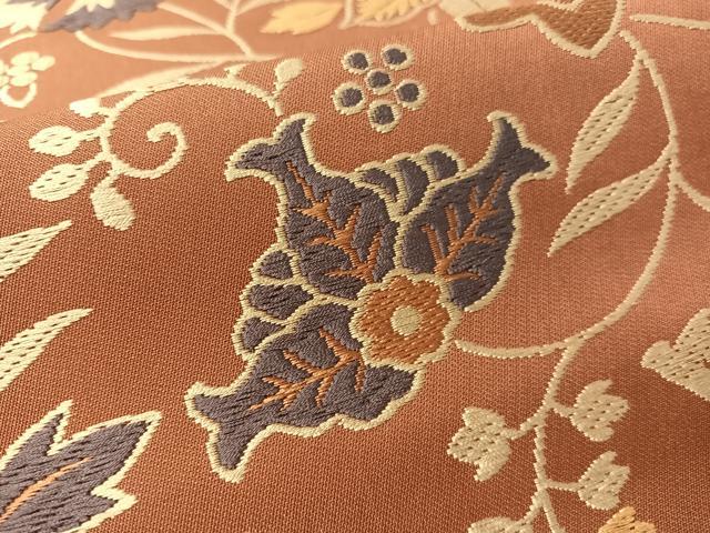 平和屋着物●俵屋　人間国宝　喜多川平朗  有職織物　九寸開き名古屋帯　唐織　更紗唐草文　三越扱い　正絹　逸品　CABJ7247vp