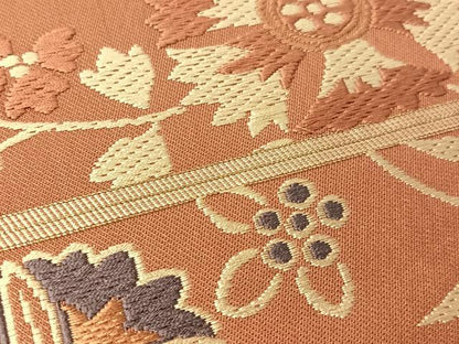 平和屋着物●俵屋　人間国宝　喜多川平朗  有職織物　九寸開き名古屋帯　唐織　更紗唐草文　三越扱い　正絹　逸品　CABJ7247vp