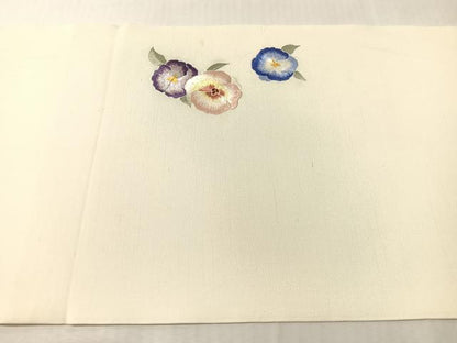平和屋着物●九寸開き名古屋帯　総刺繍　舞花文　正絹　逸品　CABJ7250vp
