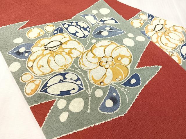 平和屋着物●九寸名古屋帯　辻が花　鬼しぼ縮緬　正絹　逸品　CABJ7252vp