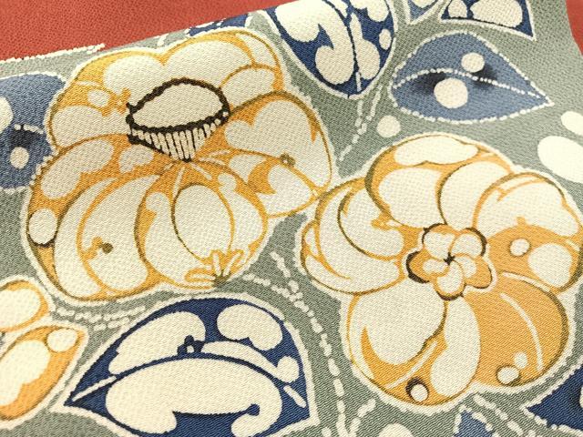 平和屋着物●九寸名古屋帯　辻が花　鬼しぼ縮緬　正絹　逸品　CABJ7252vp