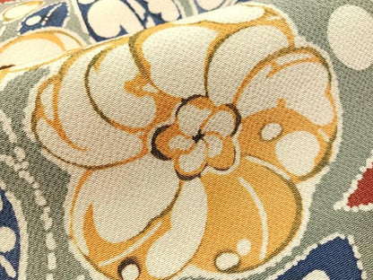 平和屋着物●九寸名古屋帯　辻が花　鬼しぼ縮緬　正絹　逸品　CABJ7252vp