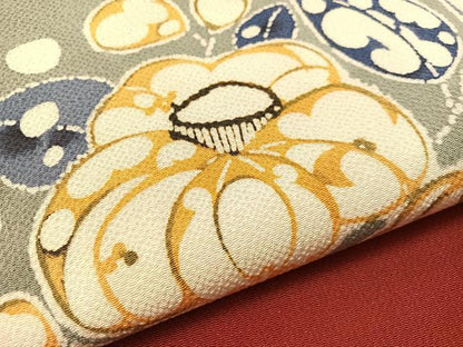 平和屋着物●九寸名古屋帯　辻が花　鬼しぼ縮緬　正絹　逸品　CABJ7252vp