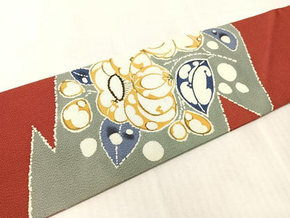 平和屋着物●九寸名古屋帯　辻が花　鬼しぼ縮緬　正絹　逸品　CABJ7252vp
