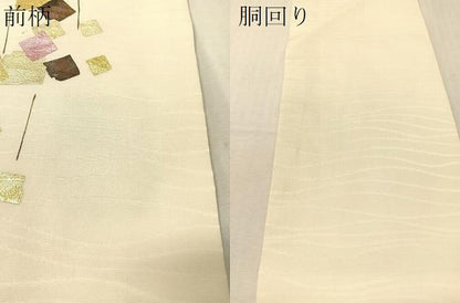 平和屋着物●九寸名古屋帯　破れ箔散らし　金彩　正絹　逸品　CABJ7253vp