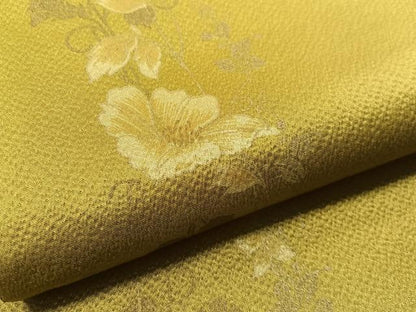 平和屋着物●両面　全通柄袋帯　ふくれ織　ワンポイント　草花文　深紫色　正絹　逸品　CABJ7256vp