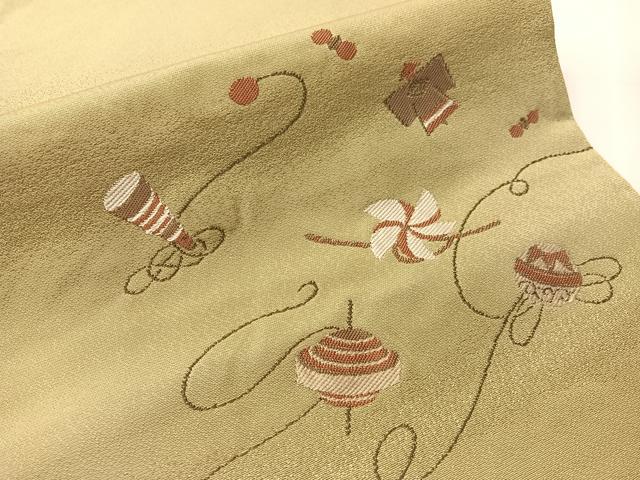 平和屋着物●西陣　川島織物　太鼓柄京袋帯　玩具文　CABJ7258vp
