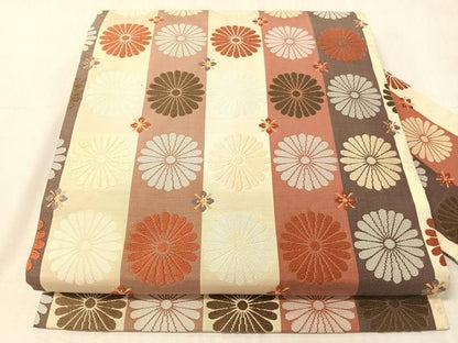 平和屋着物●九寸名古屋帯　唐織　いちご錦　正絹　逸品　CABJ7259vp