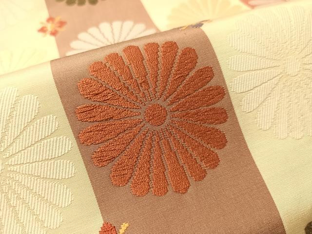 平和屋着物●九寸名古屋帯　唐織　いちご錦　正絹　逸品　CABJ7259vp