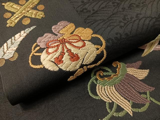平和屋着物●九寸名古屋帯　唐織　宝尽くし　金糸　正絹　逸品　CABJ7260vp