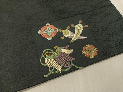 平和屋着物●九寸名古屋帯　唐織　宝尽くし　金糸　正絹　逸品　CABJ7260vp