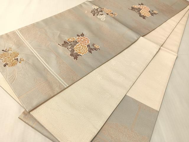 平和屋着物●西陣　川島織物　六通柄京袋帯　草花文　金糸　CABJ7261vp