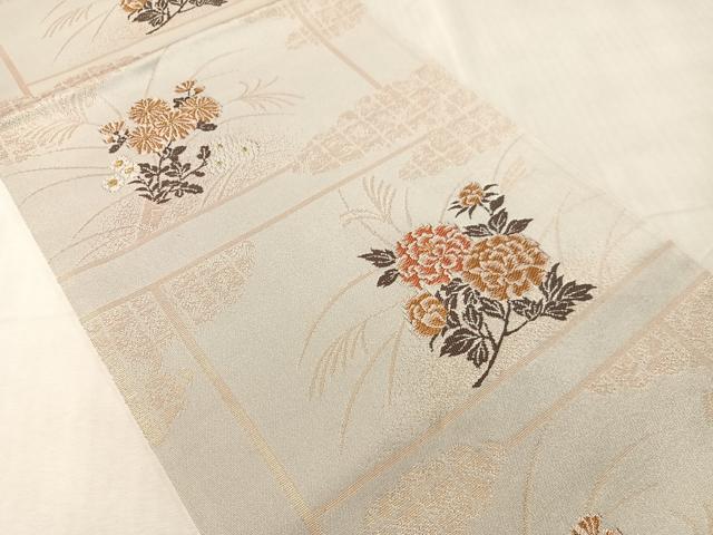 平和屋着物●西陣　川島織物　六通柄京袋帯　草花文　金糸　CABJ7261vp