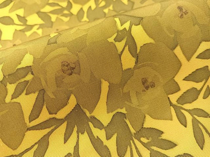 平和屋着物●塩瀬　九寸名古屋帯　ろうけつ染め　草花文　正絹　逸品　CABJ7264vp