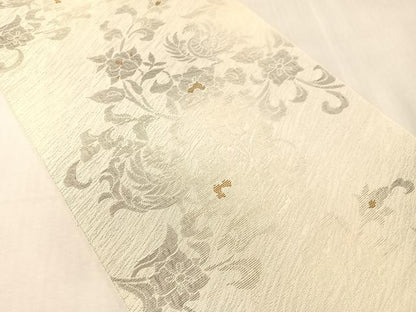 平和屋着物●本場筑前博多織　八寸名古屋帯　更紗唐草文　正絹　逸品　CABJ7266vp