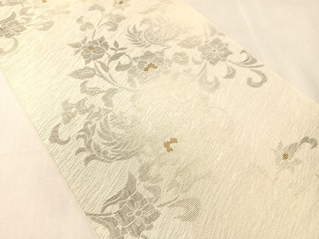 平和屋着物●本場筑前博多織　八寸名古屋帯　更紗唐草文　正絹　逸品　CABJ7266vp