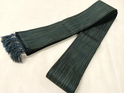 平和屋着物●男性　本場筑前博多織　両面　角帯　雨縞　正絹　逸品　CABJ7272vp