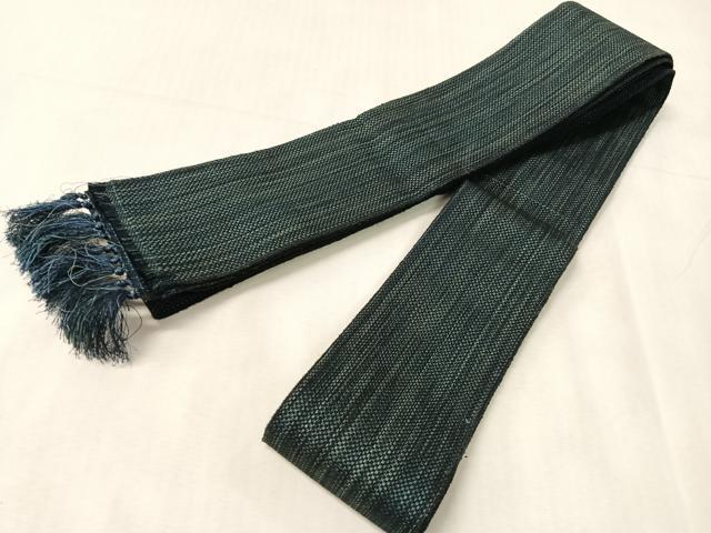 平和屋着物●男性　本場筑前博多織　両面　角帯　雨縞　正絹　逸品　CABJ7272vp