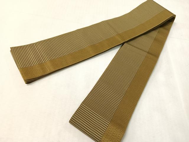 平和屋着物●男性　本場筑前博多織　角帯　間道　正絹　逸品　CABJ7273vp